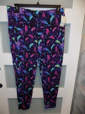Bums & Roses Bat Attitude Pajama Pants Size XL Women's NEW